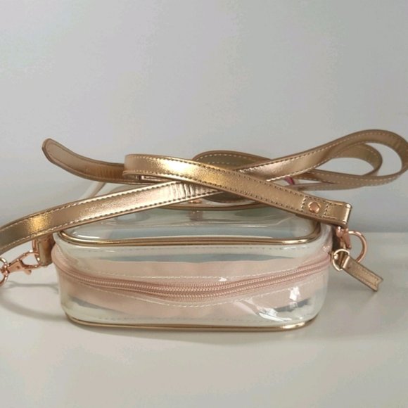 DISNEY Rose Gold Teal Clear PVC Minnie Mouse Daisy Duck Crossbody Bag - Picture 8 of 14